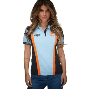 Women's Gulf Racing Team Polo in Gulf Blue