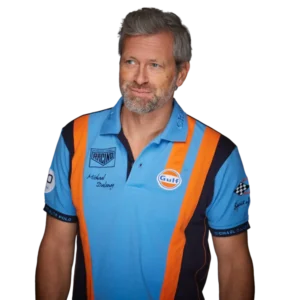 Gulf Racing Team Polo in Cobalt