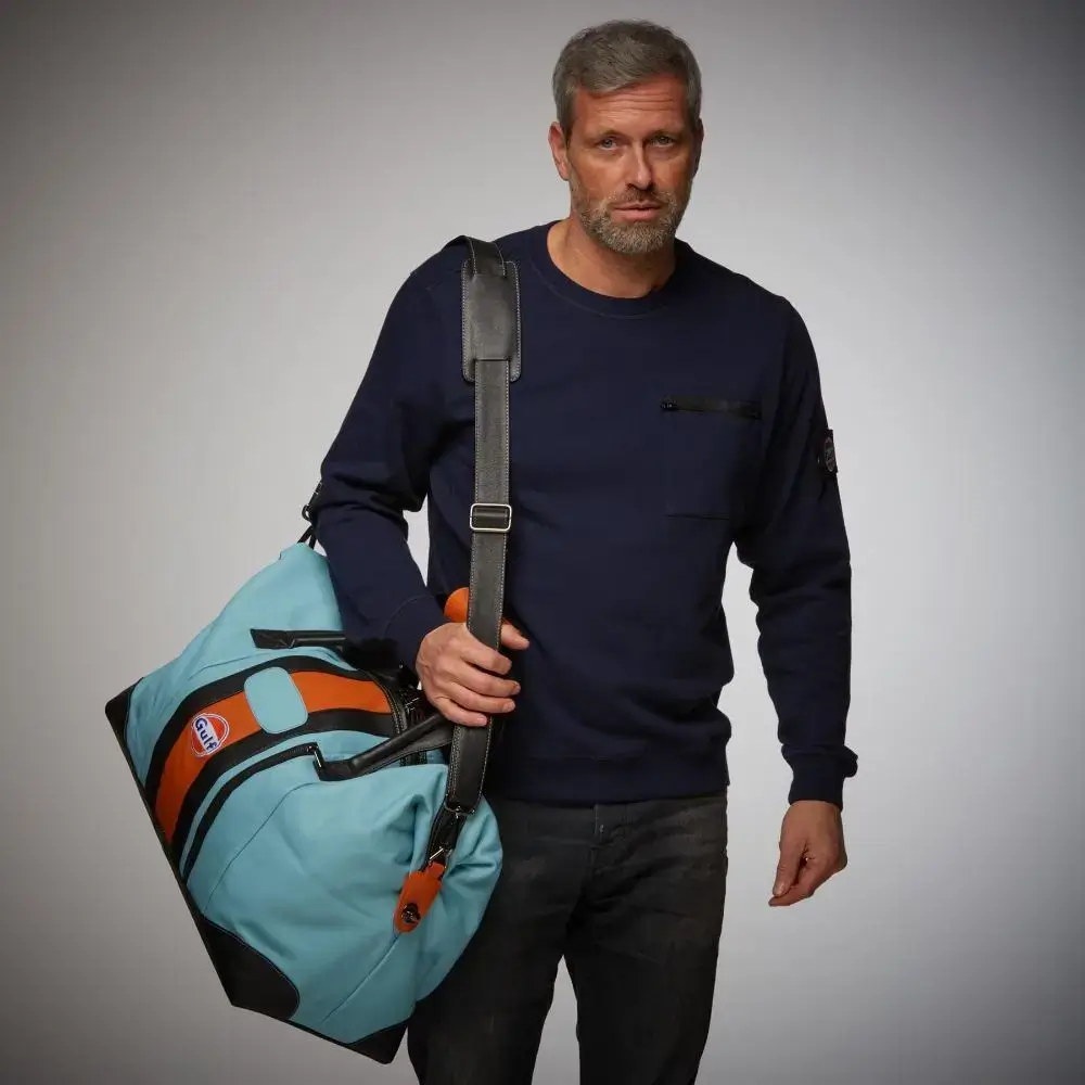 Gulf Leather Duffel Bag in Gulf Blue - Image 3