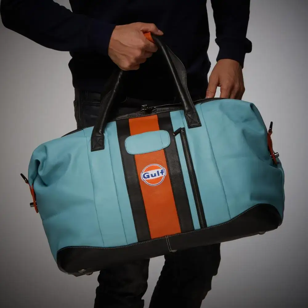 Gulf Leather Duffel Bag in Gulf Blue - Image 5