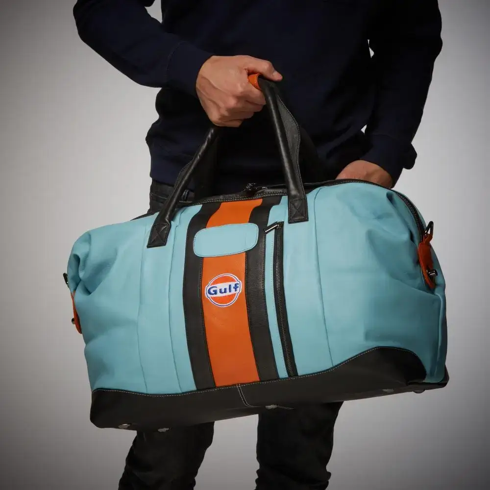 Gulf Leather Duffel Bag in Gulf Blue - Image 4