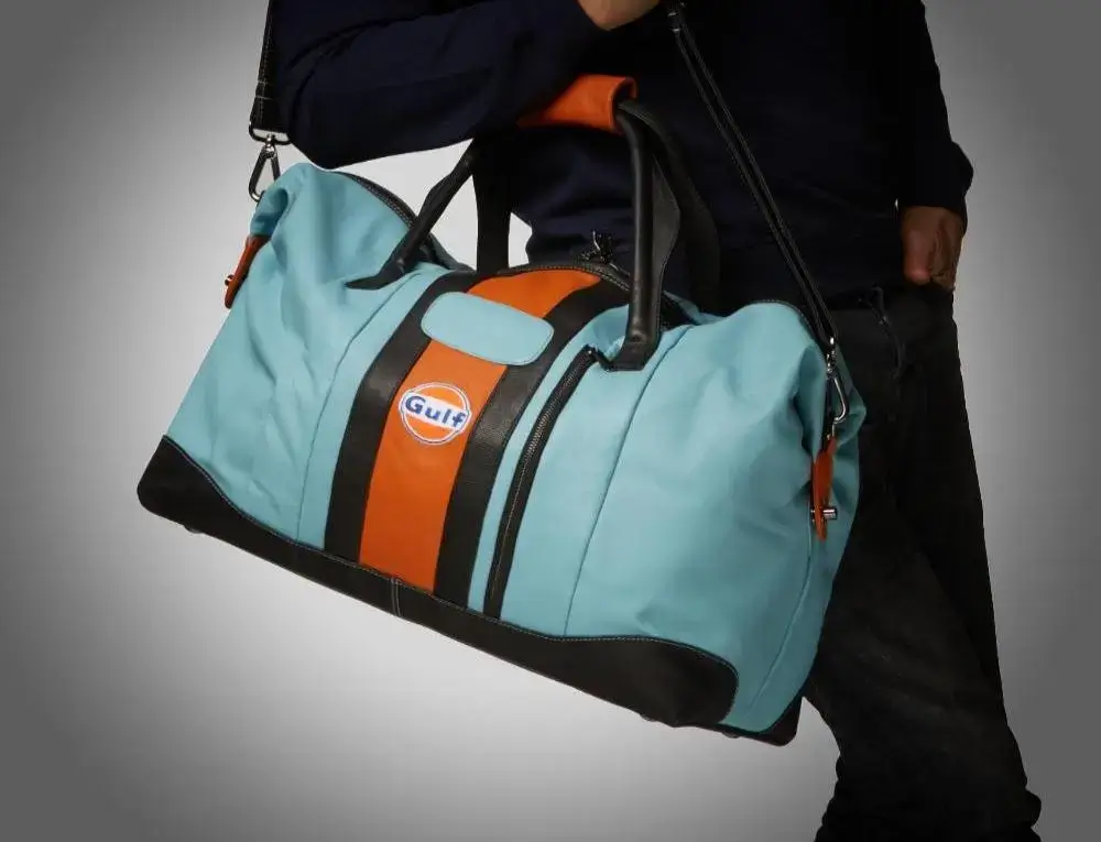 Gulf Leather Duffel Bag in Gulf Blue - Image 2