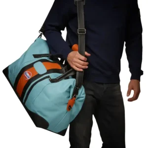 Gulf Leather Duffel Bag in Gulf Blue